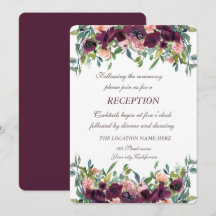 Flores Burgundy Elegantes Recepção de Casamento 