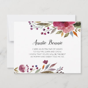 Convite Flores Burgundy Serão Minha Proposta De Madrinha