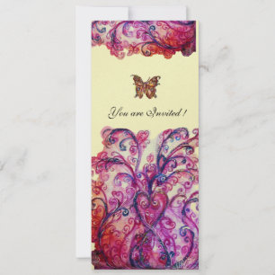 Convite FLORES CAPRICHOSAS vermelho rosa roxo marfim