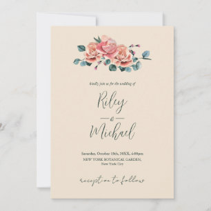 Convite Flores casamentos vintage Rosas Rosa Russas Invita