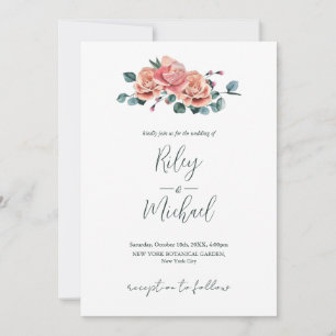 Convite Flores casamentos vintage Rosas Rosa Russas Invita