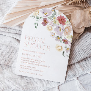 Convite Flores Coloridas, Flores Selvagens, Boho, Chá de p