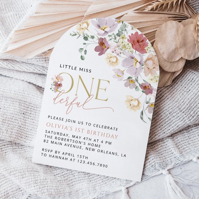 Convite Flores Coloridas, Flores Selvagens, Primeiro Anive (Criador carregado)