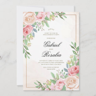 Convite Flores Cor-de-Rosa & Elegância Verdejante Bela Noi