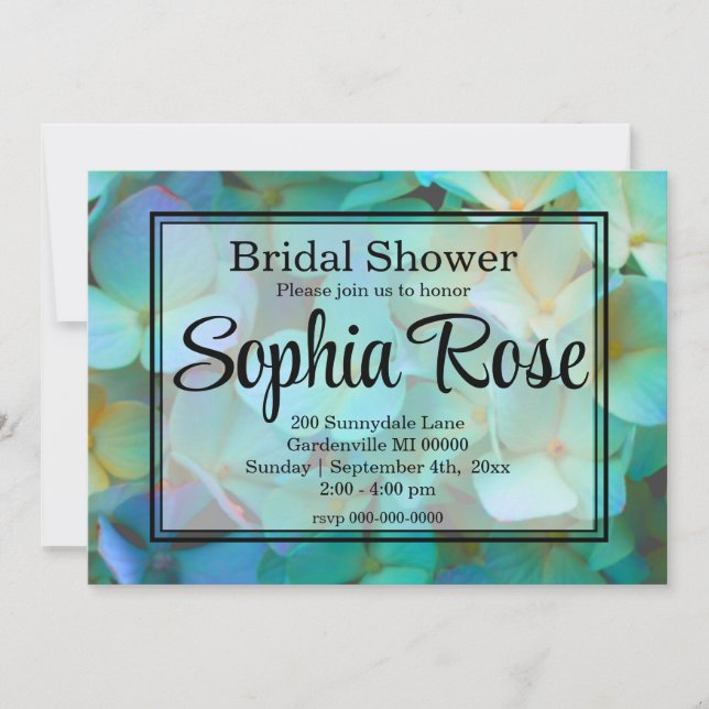 Convite Flores cor-de-rosa-rosa-azul-teal (Frente)