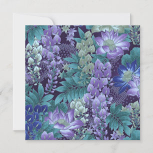 Convite Flores da selva de púrpura e lacre