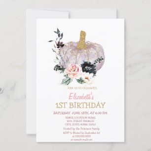 Convite Flores de Abóbora Brilhante Aniversário
