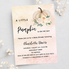 Convite Flores de abóbora chá de fraldas luxo