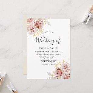 Convite Flores De Água Rosa Esbranquiçadas Lindas Casame