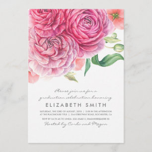 Convite Flores de Água Rosa, Formatação Moderna Elegant