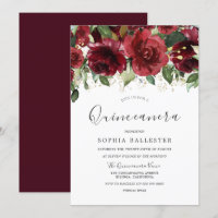 Flores de Água Vermelha Burgundy Grupo Quinceanera