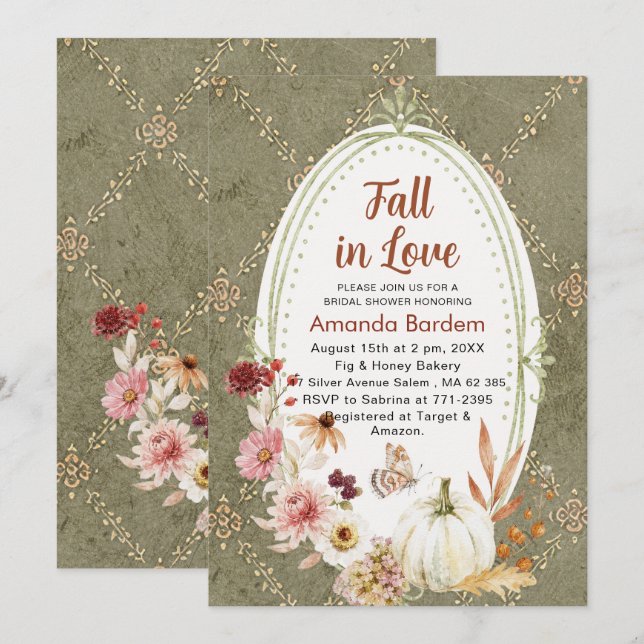 Convite Flores de Amor  Aquarela  Chá de Noiva Em (Frente/Verso)