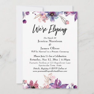 Convite Flores de Aquarela Abstrata Moderna Estamos Fugind