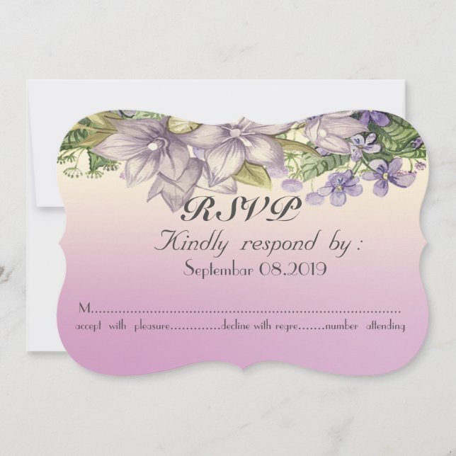 Convite Flores de Aquarela Chic Elegante RSVP (Frente)