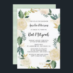 Convite Flores de Aquarela com Dourada Glitter Bat Mitzvah<br><div class="desc">Convite personalizável do Bat Mitzvah com padrão floral de aquarela com destaque falso de folha de ouro e brilho de ouro - não há folha de ouro ou brilho. Itens semelhantes e itens correspondentes estão disponíveis na minha loja.</div>