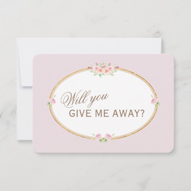 Convite Flores De Aquarela Douradas Você Me Dará (Frente)