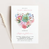Flores de Aquarela e Succulent Heart Baby Brunch