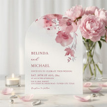 Flores de Aquarela Rosa Empoeirado Arco Casamento 