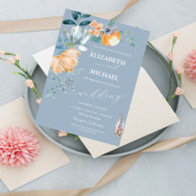 Flores De Aquarela Vidro De Champanhe Azul Dusty