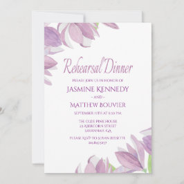 Convite Flores de Aquarelas Jantadas Púrpura, Reensaio Flo