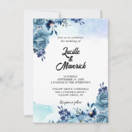 Convite Flores De Aquarelas Violetas Violetas Violetas Azu