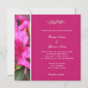 Convite Flores de azálea rosa bonitas florais casamento
