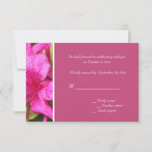 Convite Flores de azálea rosa RSVP casamentos