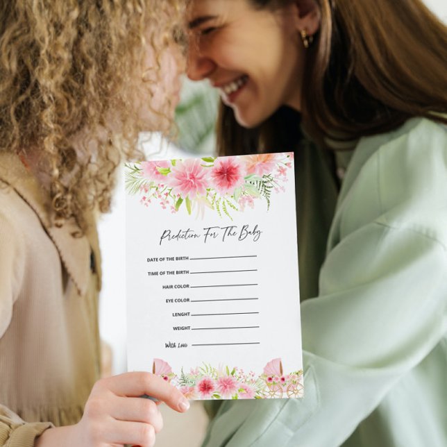 Convite Flores de Bebês Chás de fraldas Predições para Beb (Criador carregado)