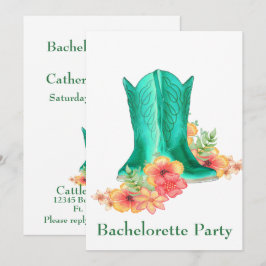 Convite Flores de Boots do Cowboy do Oeste - Bachelorette