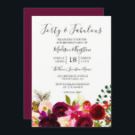 Convite Flores de Burgundy Quarenta e fabulosa aniversário<br><div class="desc">Burgundy Flowers: 40 e fabulosa coleção de 60 aniversários Convidam Correspondência em Niche e Nest store.</div>