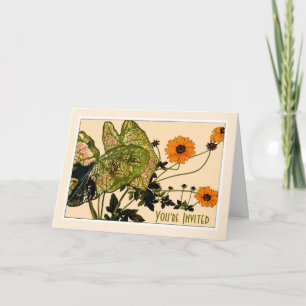 Convite Flores De Caládio E Coreopis, Botânicos-Personaliz