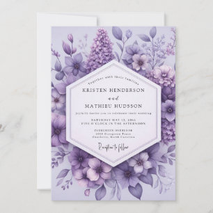 Convite Flores de Casamento no Bosque de Lavanda