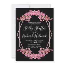 Flores De Cereja Rosa No Casamento Negro