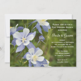 Convite Flores de Columbine Azuis Brunch Pós-Casamento