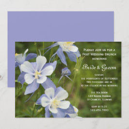 Convite Flores de Columbine Azuis Brunch Pós-Casamento
