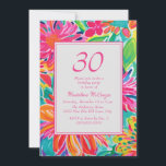 Convite Flores de Cor de Água Laranja Rosa Quente aniversá<br><div class="desc">Convite de festas floral tropical rosa-quente,  laranja e cor-de-água verde para ela. Entre em contato comigo para obter assistência com suas personalizações ou para solicitar outros produtos Zazzle correspondentes ou coordenadores para o seu evento.</div>