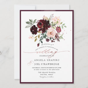 Convite Flores de Cores de Água com Blush PixDezines
