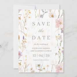 Convite Flores de Densidade de Aquarela Casamento Salvar a