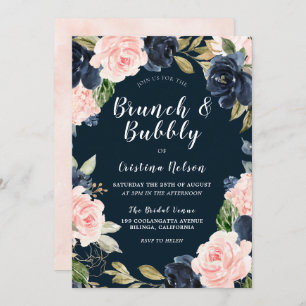 Convite Flores de descarga e Chá de panela Brunch e Marinh