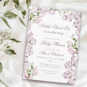 Convite Flores de ervilha doce em arco Baby brunch elegant