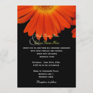 Convite Flores de gerbera margarida elegantes casamento