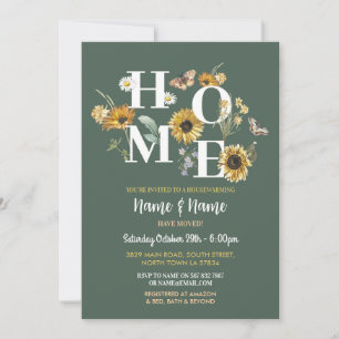 Convite Flores de Girassol Partido Primavera Verde para Ag