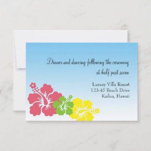 Convite flores de hibisco havaiano rosa enclosure de casam