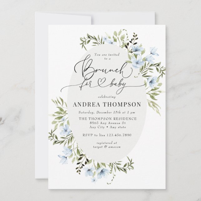 Convite Flores de Inverno | Baby Brunch (Frente)