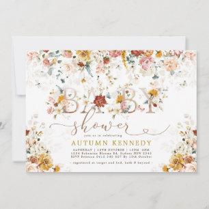 Convite Flores de Jardim Coloridas Gênero Chá de fraldas n