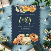 Flores De Laranja Botânica De aniversário de 40 an