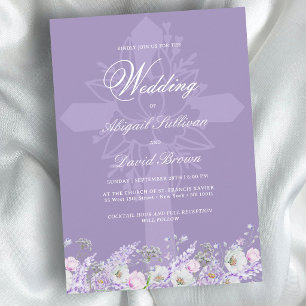 Convite Flores de Lavanda Casamento Religioso