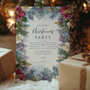 Convite Flores de Lavanda de Inverno de Natal