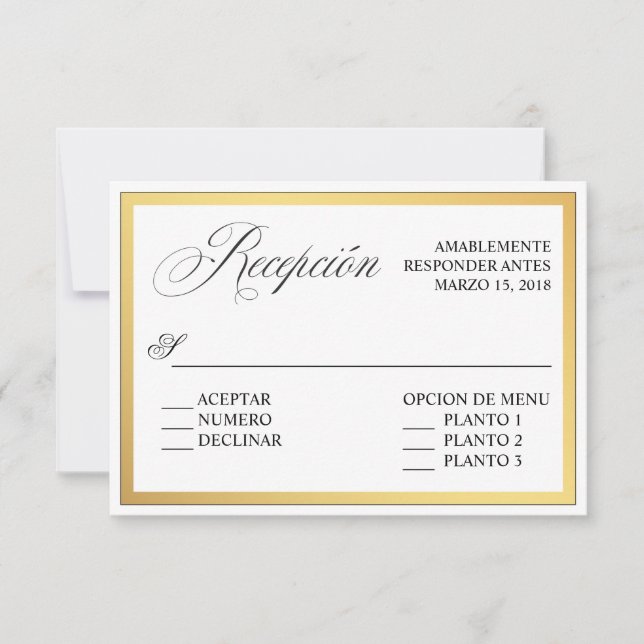 Convite Flores de Letra Elegante para Casamento Resposta e (Frente)