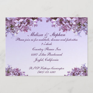 Convite Flores de Lilás Casamento Recepção